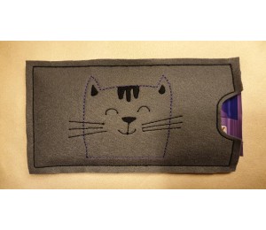 Stickdatei - Doodle Happy Cat Gucker Doodle Appli winkend